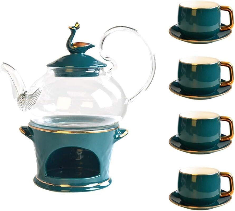 DOUP Tea Sets Flower Tea Set for Home Use Wedding Gift with