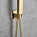 Rozin Wall Mount Bathroom 8 Inch Rainfall Shower Head with Handheld Spray 2-way Mixer Shower Set Gold Plating