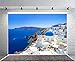 Leowefowa 7X5FT White Architecture of Oia Village on Santorini Island Greece Nature Landscape Blue Sky Backdrop Vinyl Photography Background Kids Adults Photo Studio Props
