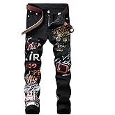 Baylvn Men's Casual Printed Slim Fit Jeans Skinny Denim Pants