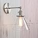 PERMO Single Sconce with Funnel Flared Glass Clear Glass Shade 1-Light Wall Sconce Wall Lamp (Brushed)