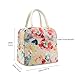 Mziart Insulated Lunch Bag Travel Picnic Box Handbag Waterproof Cosmetic Tote Bag for Women Girls Kids (Flowers)