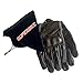 Full Finger Leather Motorcycle Gloves Touchscreen Goat Skin Brown Motorbike Riding Gloves (L, Brown,Non-Perforated)