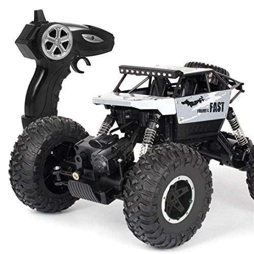 Outsta Off-Road RC Climbing Car,1:18 Scale Mouster Car, 2.4Ghz 4WD Alloy High Speed Racing Cars,Vehicle Toy Remote Control Car Electric Cars Truck-Gold or Sliver,Gift for Boys (Silver)
