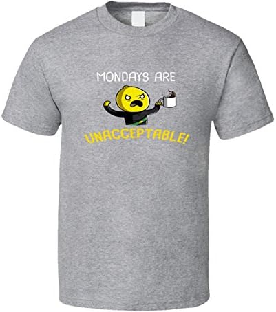 Adventure Time Earl Of Lemongrab Mondays Are Unacceptable Funny T Shirt 3XL Sport Grey