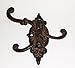 Aunt Chris' Products - Heavy Cast Iron - 3 - Swing Coat hook - Elegant Scroll Work Design - Victorian Style Wall Hung - Primitive Look - Small Swivel Wall Tree