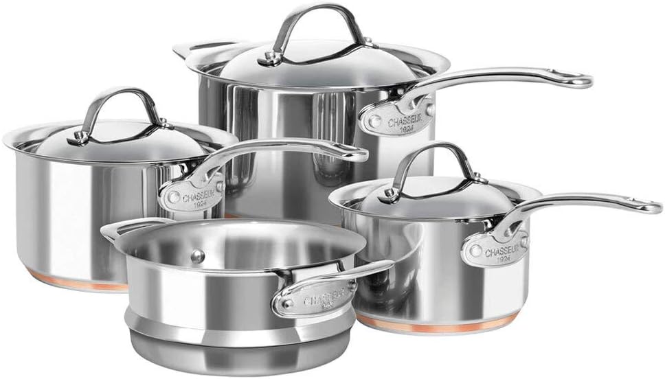 Chasseur Le Cuivre Stainless Steel Copper Based 4pc Saucepan and