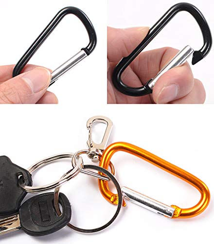 Faswin 45 Pack 2 inch Carabeaner Multicolor D Shape Buckle Pack - Aluminum Carabiner for Home, Rv, Outdoor, Camping, Fishing, Hiking, Traveling and Keychain - Thumbnail 5