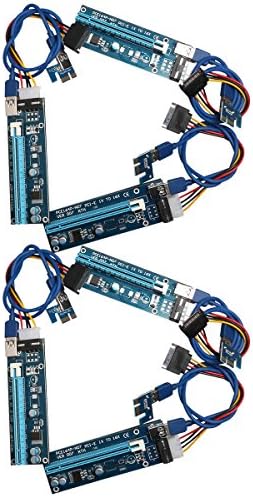 6 Pack PCI-E 1x to 16x Powered Riser Adapter Card USB 3.0 Extension Cable 60cm 4-Pin PCI-E to SATA Power Cable-GPU Riser Adapter