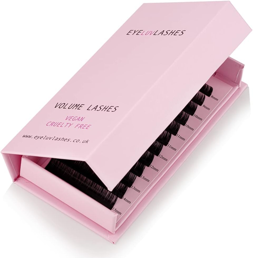 Volume Lash Trays Silk Eyelash Extensions Individual Eyelashes Soft Lightweight Lashes Semi Permanent Eyelashes Eyeluvlashes (DD Curl 0.05, 13mm Length)