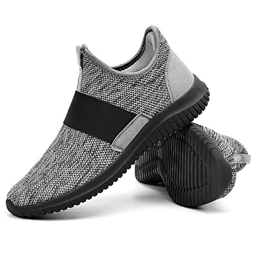 Feetmat Tennis Shoes for Men Slip On Laceless Running Sneakers Knitted Mesh Non Slip Workout Gym