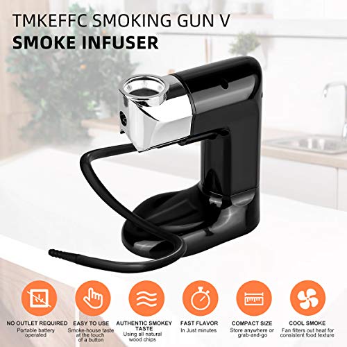 Smoking Gun Food Smoker Cocktails Smoke Infuser, Portable Handheld Indoor Cold Smoke Generator Tool for Meat, Drinks, BBQ, Cheese - Thumbnail 6