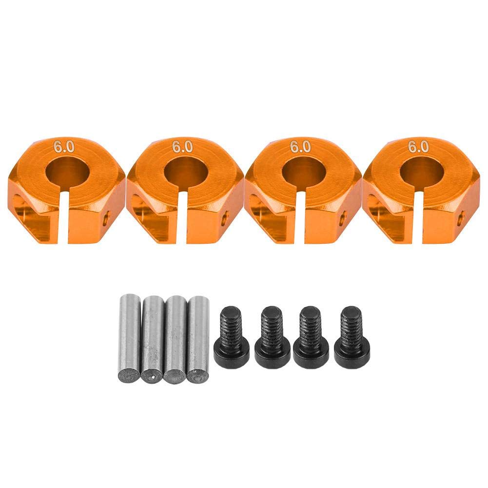 Wheel Hex Hub Adapters, 12mm Universal Wheel Hex Hub Adapter for HSP Sakura 1/10 Scale RC Car(6.0MM Gold)
