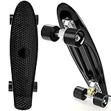Ancheer Mini Complete Skateboard Plastic Cruiser Board Trucks 22 Inches Black