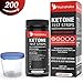 Ketone Strips for Testing Ketosis on the Ketogenic Diet, 200 Strips Including Urine Cup