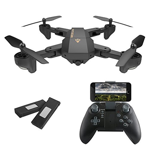 AURELIO TECH RC Drone Foldable Flight Path FPV VR Wifi RC Quadcopter 2.4GHz 6-Axis Gyro Remote Control Drone with 720P HD 2MP Camera Drone - 2pcs Batteries Included