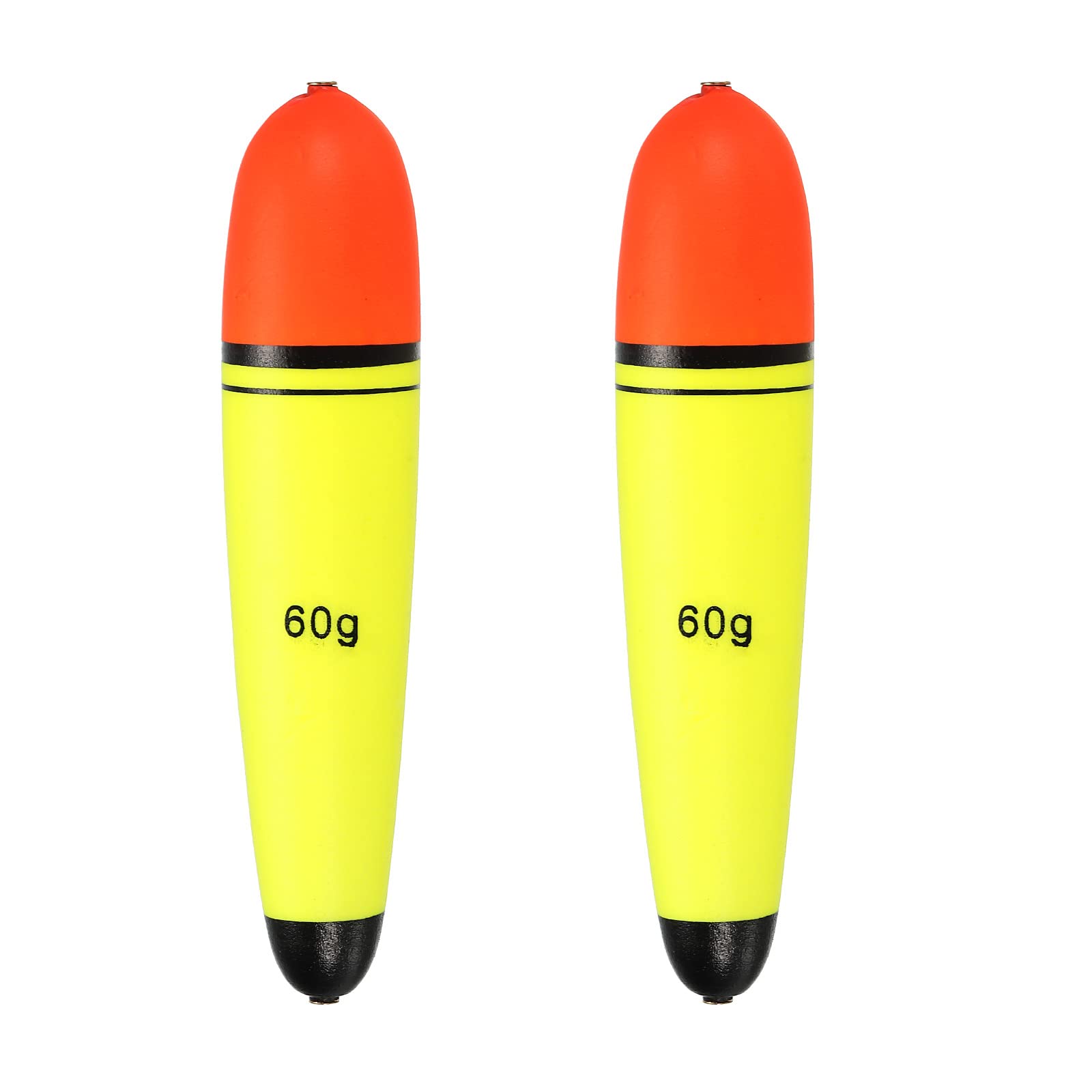 PATIKIL 2.1oz Fishing Slip Bobbers, 2 Pack EVA Fishing Float for Sea Fishing Freshwater, Yellow