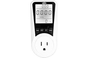 YICHENG Multifunctional YC05-US Energy Meters Socket Wattmeter Power Monitor for US with Electricity Consumption Meter,Let it Help You Better Control Your Electricity Bills. (White Backlight)