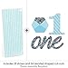 Big Dot of Happiness - 1st Birthday Boy - Fun to be One Paper Straw Decor - First Birthday Party Striped Decorative Straws - Set of 24
