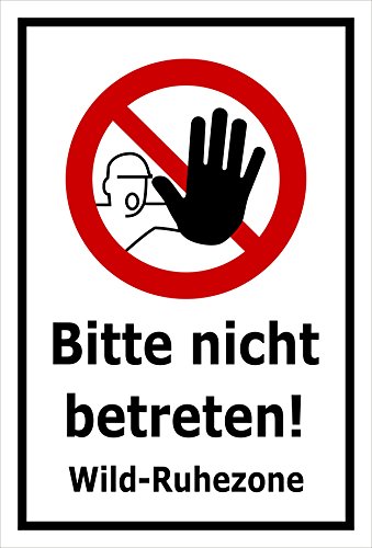 Melis-Folienwerkstatt Schild Wild-Ruhezone - 45x30cm â Bohrlöcher - 3mm Aluverbund â 20 VAR S00359-017-A