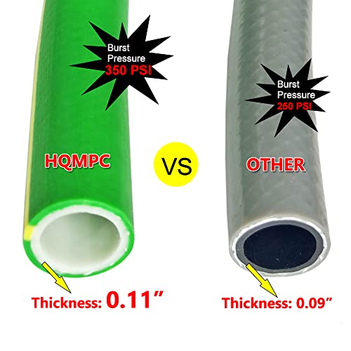 HQMPC GARDEN HOSE 5/8″IDX75′ HOSE GARDEN WATER HOSE DURABLE PVC NON KINKING HEAVY WATER HOSE WITH BRASS HOSE FITTINGS ((75 FEET) …