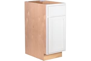 QUICKLOCK CABINETS Quicklock RTA (Ready-to-Assemble) | Base Kitchen Cabinets - Shaker Style | Plywood Box Construction | Made in America (Pure White, 21" Wx34.5 Hx24 D Base)