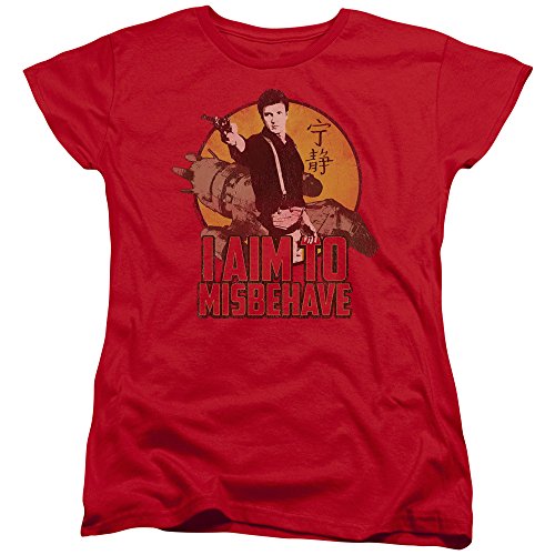Firefly I Aim To Misbehave Womens Short Sleeve Shirt Red Md