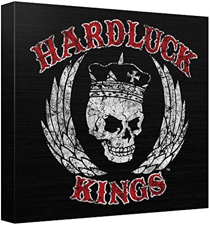 Hardluck Kings - Red Letter Distressed - Stretched Canvas Framed Artwrap, 12x12