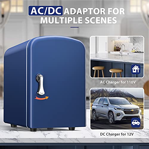 Car Mini Fridge F4 Mini Fridge 4 Liter AC/DC Portable Personal Fridge