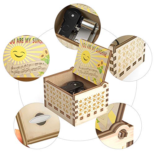 You are My Sunshine Music Box - Anniversary Christmas Valentine Birthday Gift for Wife Girlfriend Husband Boyfriend Daughter Son Musical Box Present
