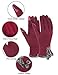 Touch Screen Gloves Women Lined Thick Winter Warm Gloves Outdoor Burgundy