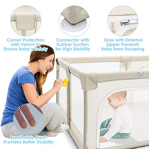 Costzon Baby Playpen, Extra Large Playard for Babies, Infant Safety