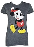 Disney Classic Christmas Mickey Mouse Standing Juniors T-shirt