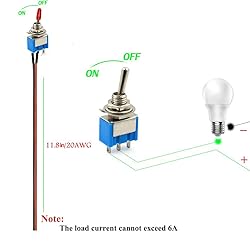 VONVOFF Toggle Switch,ON/Off SPST with Pre-soldered