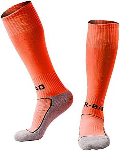Boys/Girls Outfits Compression Long Sport Knee High Football &amp; Soccer Socks Pack (Kids/Youth Gifts) 1 Pair Orange