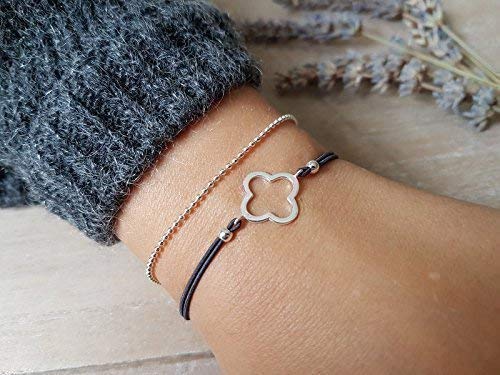 Armband Kleeblatt Kugelkette Muttertag