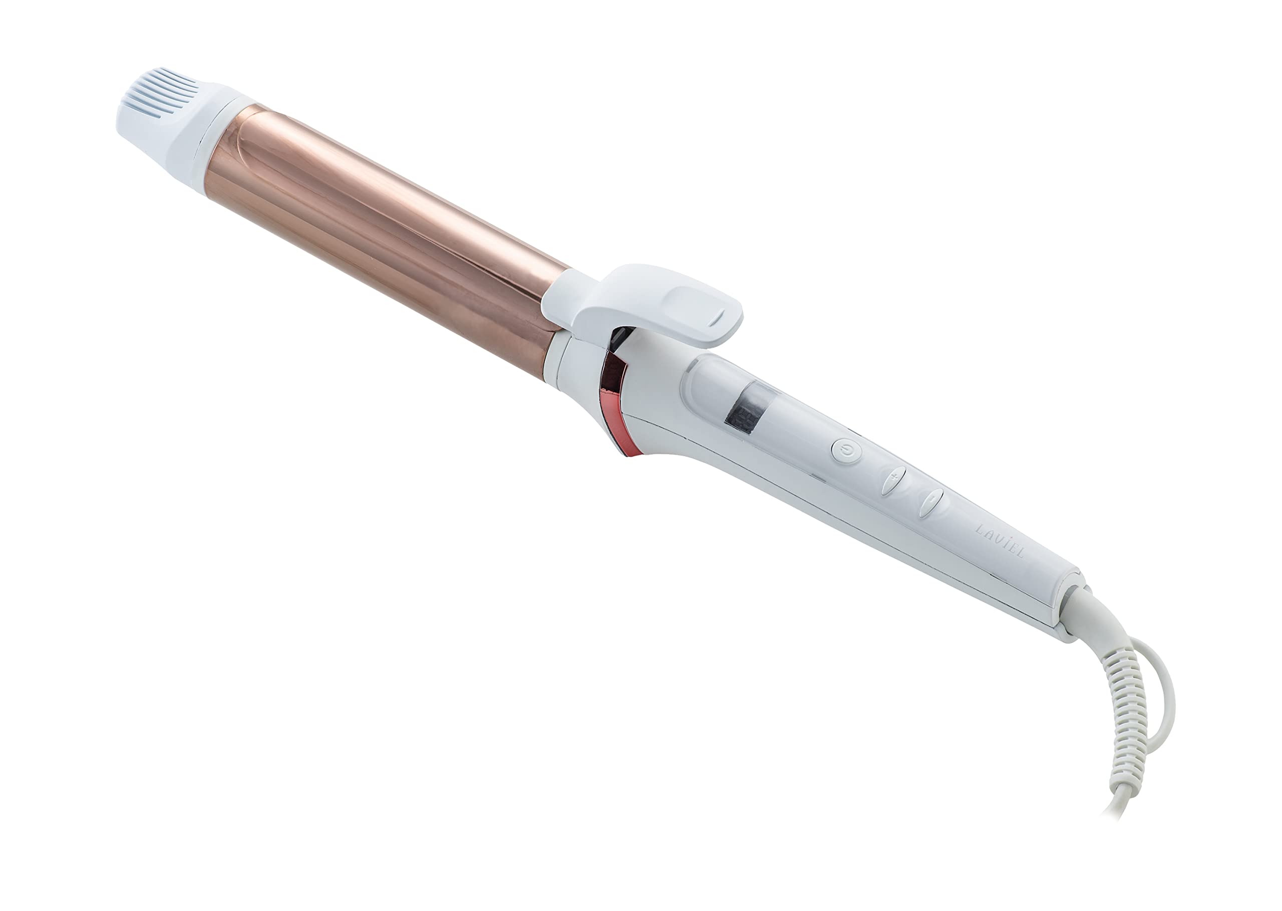 LAVIEL ヘアアイロン カールアイロン 34mm チタンコーティング 海外対応 温度調節11段階 MAX200℃ ブラシアタッチメント付き ホワイト LV-C02商品画像