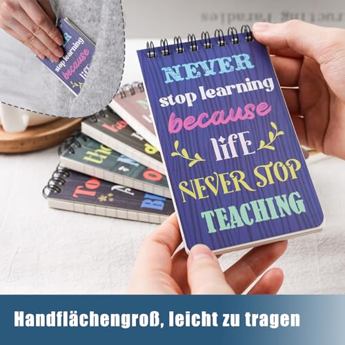 HAKACC 8 Stück Pocket Notizbuch, 50 Blatt Spiral-Notizblock Mini Notizblock Spirale Notizbuch Inspirierende Notizblöcke Mini Motivierendes Notizbuch Liniertes für Schule Büro Heim Reise