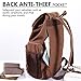 Lifewit 17 inch Canvas Backpack Laptop Unisex Vintage Leather Casual Rucksack School College Bags Travel Daypack Coffee