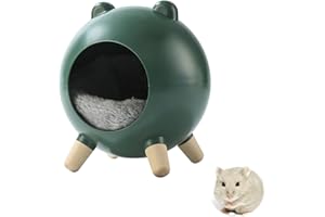 TUTU&LELE Hamster Hideout, Tiny House Hideout and Habitat, Space Elf Hiding Nest, Durable Hamster Bed with Round Thick Plush 