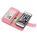 iPhone 6S Case, iPhone 6 Case, TabPow 10 Card Slot - [ID Slot] Wallet Folio PU Leather Case Cover with Detachable Magnetic Hard Case for iPhone 6S/6 (4.7 Inch) - Glitter Rose Gold
