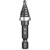 THINKWORK M35 Cobalt Spiral Flute Step Drill Bit, Single Size HSS Step Bit 1/2", Small Size EDC 1/4" Shank Step Bits for Metal, Carbon Steel, Stainless Steel, Wood, Plastic