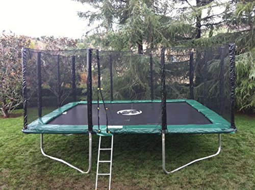 Happy Trampoline - Galactic Xtreme Gymnastic Rectangle Trampoline with Net Enclosure - High Performance & Safety Features Commercial Grade I Life-time warranty, 550 lbs Jumping Capacity, 14 X 16 Ft