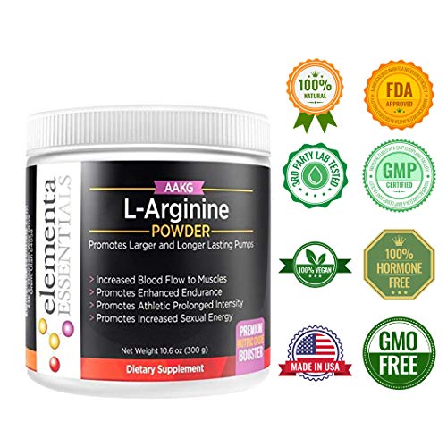 Elementa Essential LArginine Powder 10.6oz (300g) Pure AAKG Supplement Nitric Oxide Booster