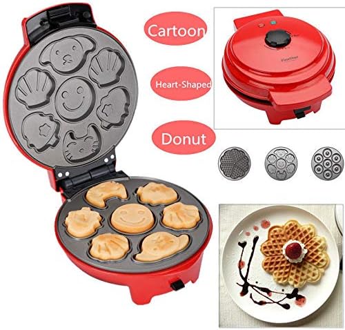 700W 3 in 1 Snack Iron with Detachable Non Stick Waffle Maker Doughnut Brownie Machine