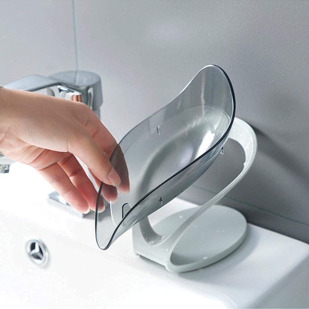 dn Enterprise Leaf Shape Soap Box Self Draining Bathroom Soap Holder
