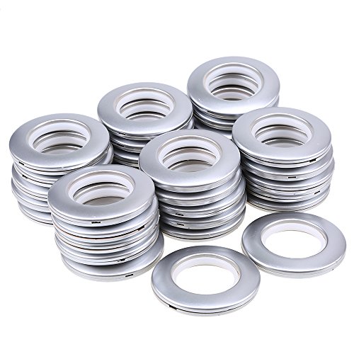 Wcic 32pcs Curtain Eyelet Rings Round Plastic Rings Clips Inner