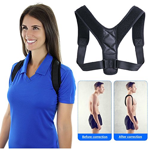Posture Corrector for Men and Women by Crisorma | Front Pull Adjustable Back Support Brace for Pain Relief and Shoulder 