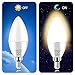 Dusk to Dawn Night Light Bulbs 6W E12 Light Sensor Bulb 3000K 60w Equivalent LED Bulb E12 LED Candelabra Bulb Base,Auto On and Off for Home,Outdoor,Yard Light,Warm White (2 Pack)
