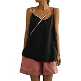 Chvity Womens Camisole Tank Tops Causal V-Neck Sleeveless Tops Summer Loose Fit Spaghetti Strap Cami Shirts